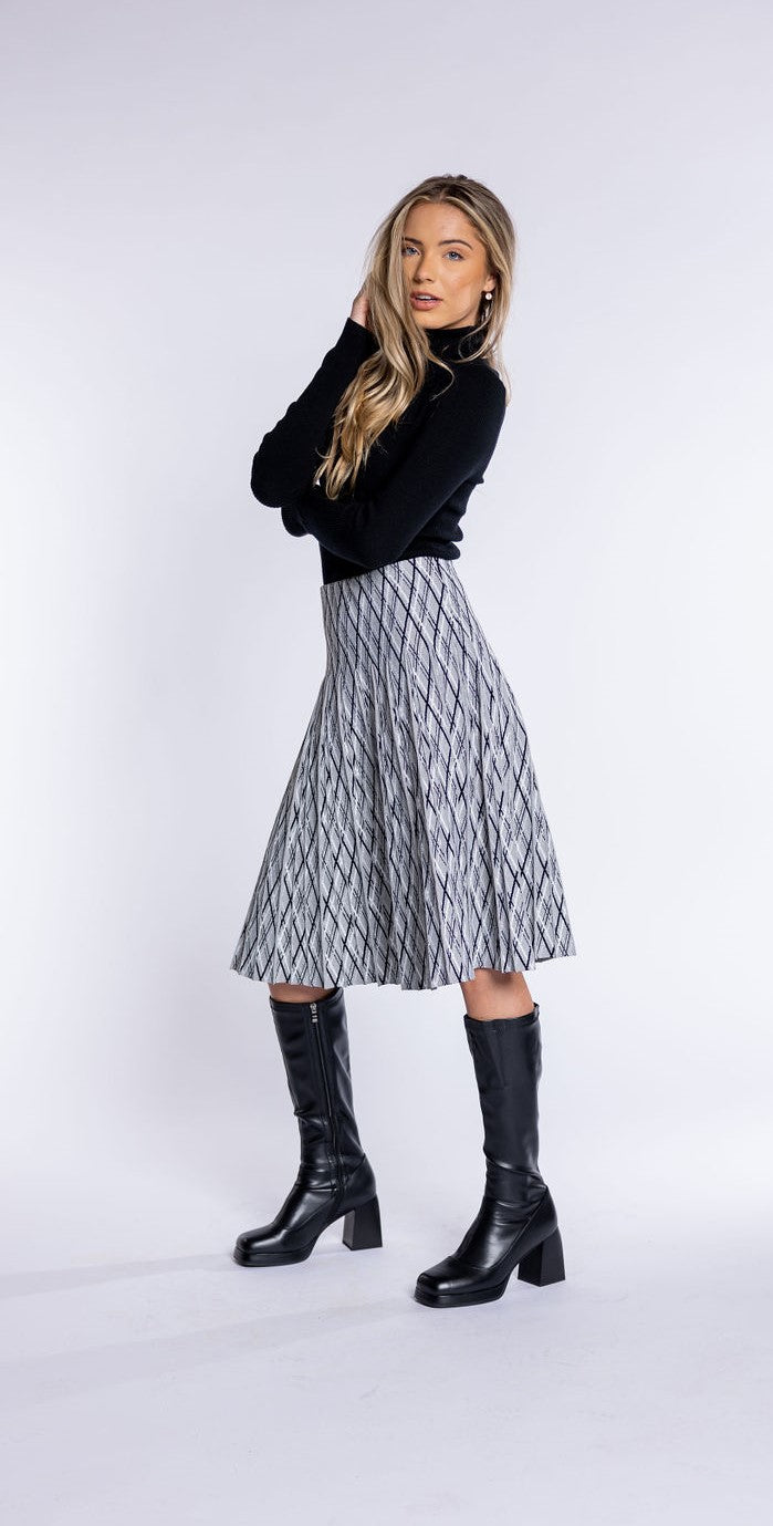 Multi-Color Neutral Knit Skirt