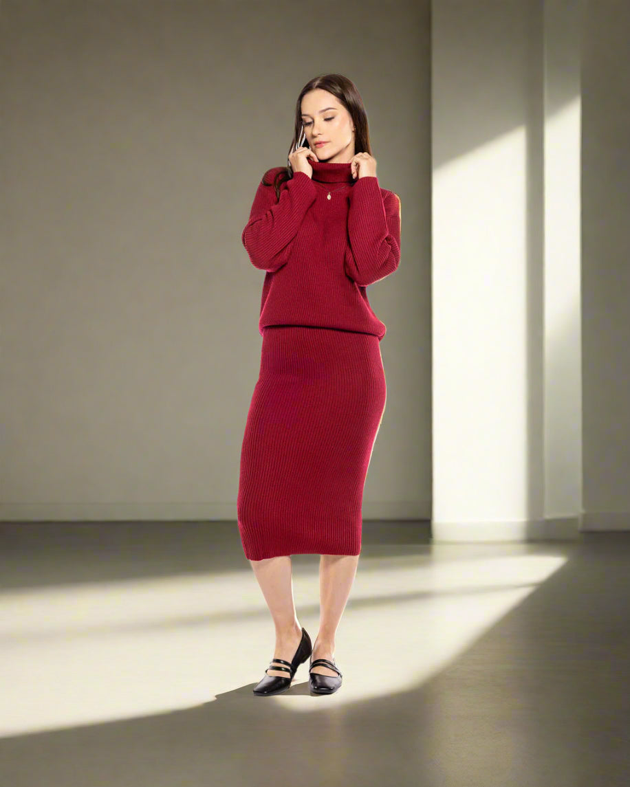 Maroon Sarah Sweater Set