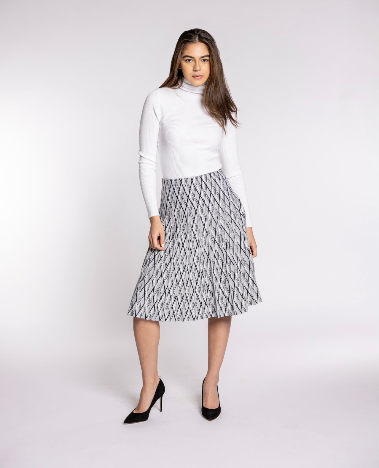 Multi-Color Neutral Knit Skirt
