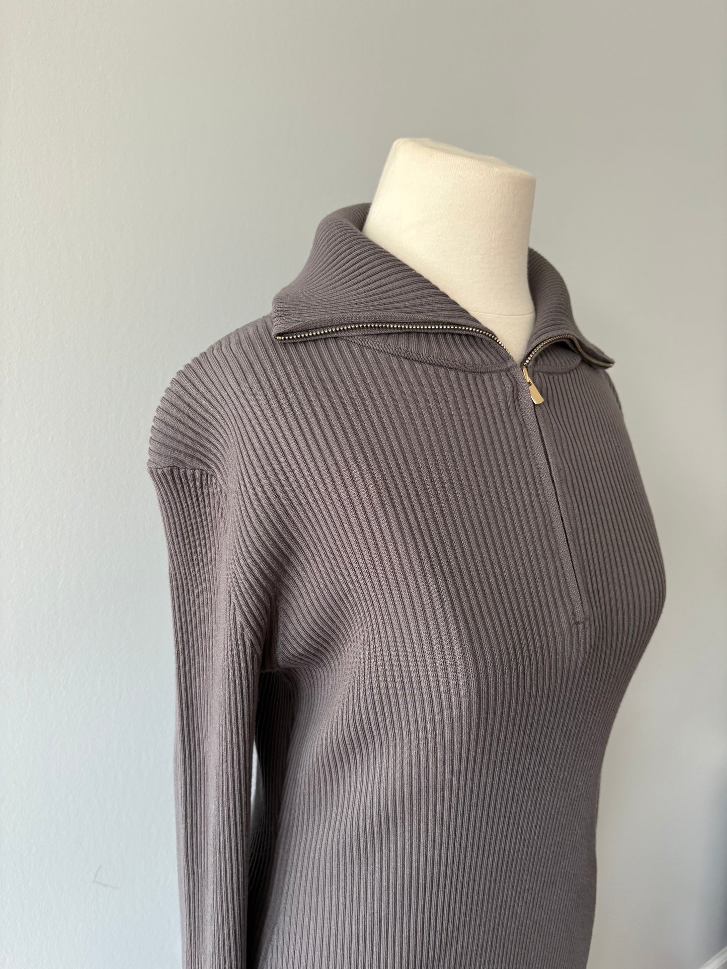 Grey Zipper Dress
