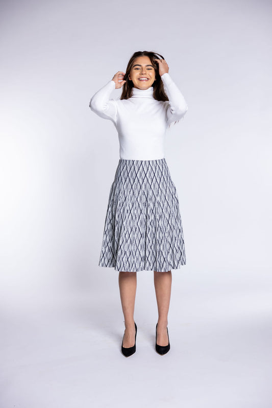 Multi-Color Neutral Knit Skirt