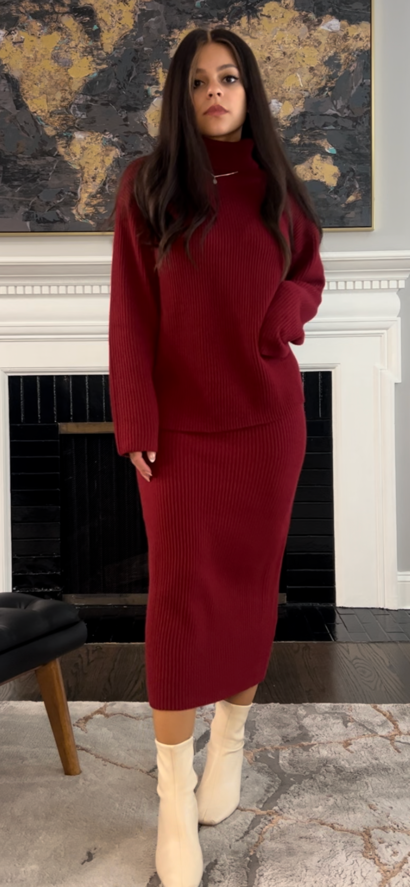 Maroon Knit Skirt