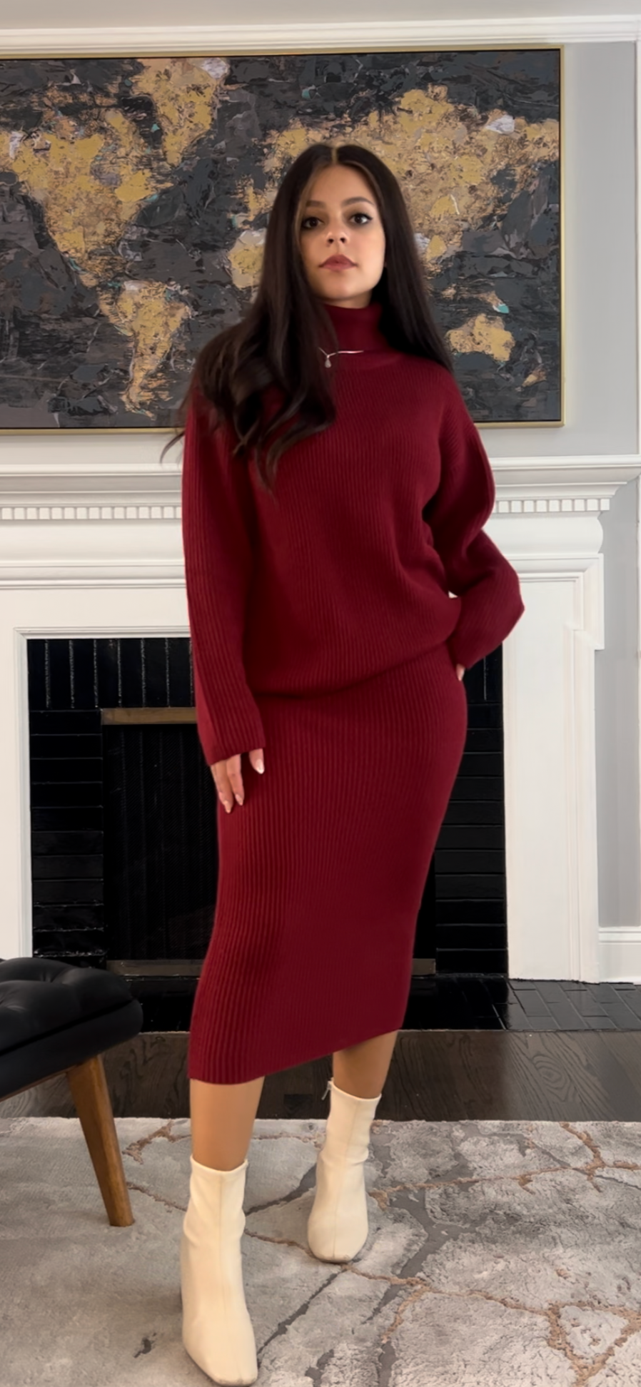 Maroon Sarah Sweater Set